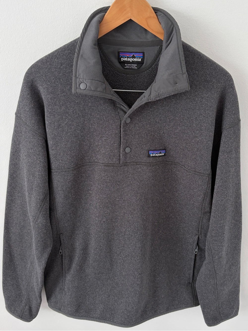 Patagonia Better Sweater Snap-T Pullover Men’s M Gray Fleece Jacket FA18*46